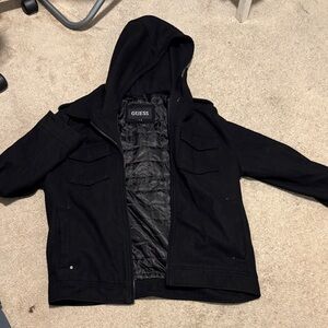 Guess Men's Black Hooded Jacket